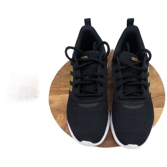 Adidas QT Racer 2.0 Women's Running Shoes Sneakers Black Metallic Gold Size 7.5 - Picture 3 of 8